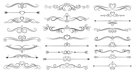 Fototapeta premium Collection of Elegant Decorative Dividers and Ornaments in Vector, Perfect for Design Projects