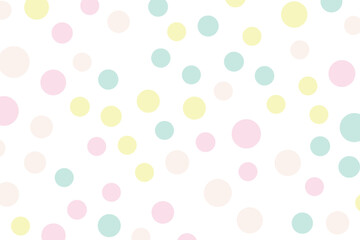 Pastel polka dot background soft and colorful circles on white perfect for baby showers and spring designs EPS vector