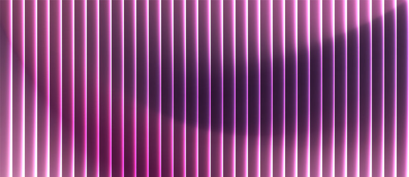 Abstract ribbed glass background in purple gradient tones with wave texture and glossy light reflection. modern tech design, minimal visuals or digital surface presentations
