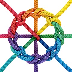 Colorful Braided Rope Circle Knot