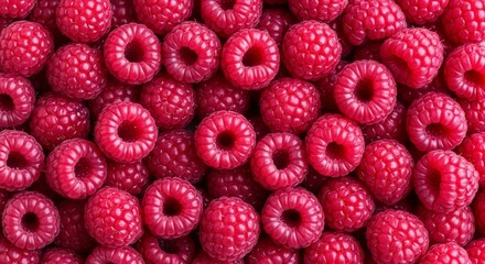 Vibrant Red Fresh Raspberries
