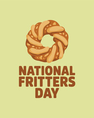 National Fritters Day with Sweet Fritter Dessert Illustration