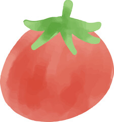 watercolor style red tomato strawberry cherry apple berry seamless pattern on white background