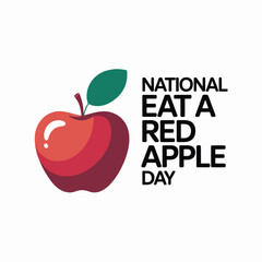 National Eat a Red Apple Day Illustration with Fresh Red Apple