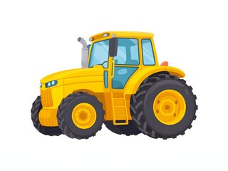 Obraz premium Bright yellow tractor illustration with large tires