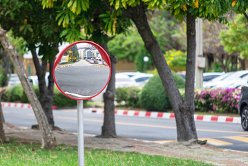 Reflection in Roadside Safety Mirror