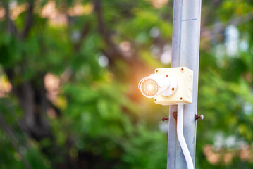 Bright LED Light on Outdoor Utility Pole