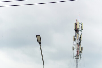 Communication Tower with Street Light Structure