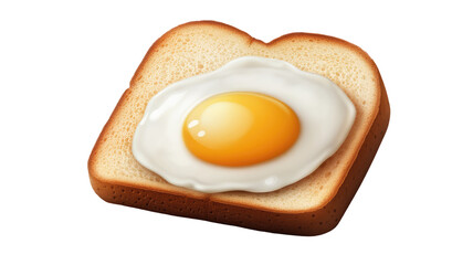Fried egg with crispy toast, showcasing golden yolk and crispy edges, perfect for breakfast food and brunch visuals isolated on white background