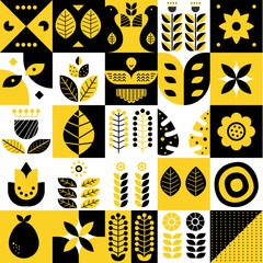 abstract yellow and black banner, poster, cover, or postcard. geometry Modern scandinavian style, background