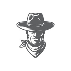 Vintage Western Cowboy Logo Design
