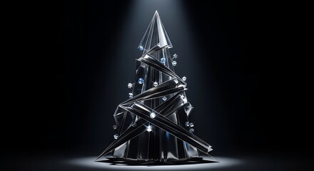 Shining metallic Christmas tree brings a modern touch to your holidays. Perfect for elegant festive designs and stylish holiday campaigns.
