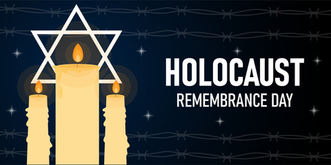 holocaust remembrance day horizontal banner illustration