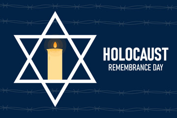 holocaust remembrance day background illustration in flat design