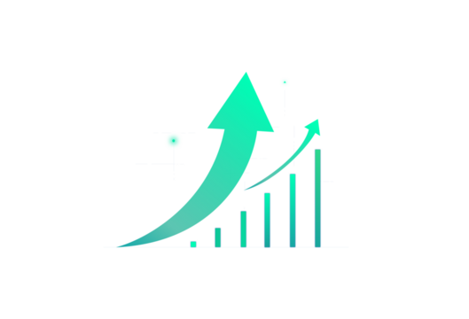 Investment and Market Exchange Financial Growth Chart Trade analysis, business performance, and stock market data visualization	