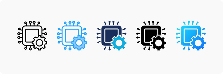 Ai Engine icon set multiple style collection