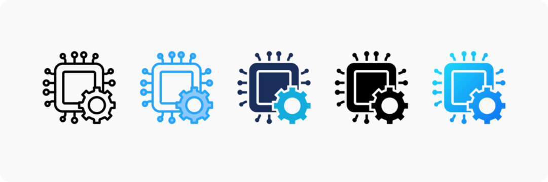 Ai Engine icon set multiple style collection