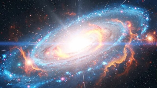 Spectacular Galaxy Formation - A Cosmic Dance of Stars and Nebulae.