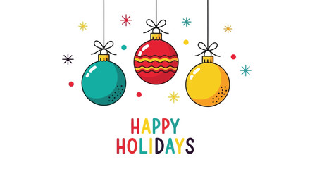 Festive Holiday Ornaments A Colorful Christmas Celebration with Joyful Greetings and Sparkling Designs