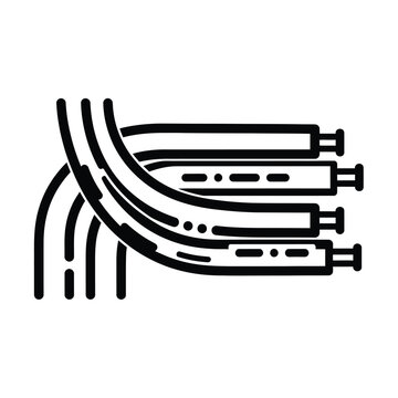 Abstract illustration of curved tubes or wires connecting to multiple outlets, symbolizing technology and data flow
