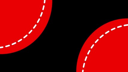 Bright neon red abstract circles with bold black background and modern minimal design - Powered by Adobe