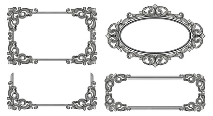 Elegant Vector Frames Decorative Ornate Borders for Design Projects and Invitations in Multiple Shapes