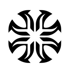 Celtic fantasy wolf crest with symbolic knot art