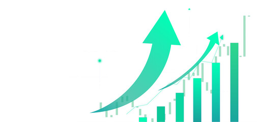 business chart with arrow