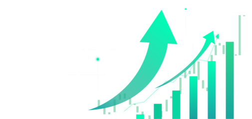 business chart with arrow