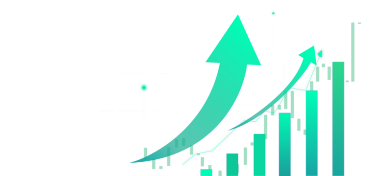 business chart with arrow