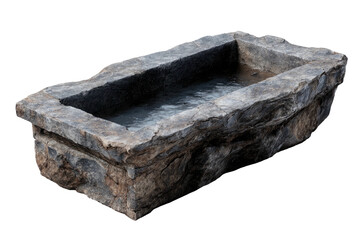 Stone trough filled with water, rough texture