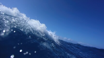 Wave in the deep blue ocean