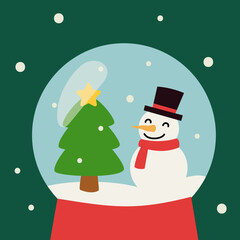 christmas card with snowman