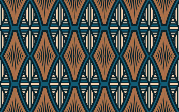 Seamless Ethnic Ornament. Rug Countryside Vintage Vintage. Oriental Relief. Winter Strips Mouline. Wicker Embroidery Beads.