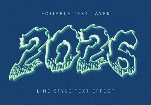 2026 Line Style Text Effect Design