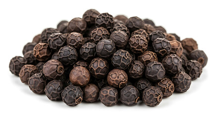 Obraz premium Close up of black peppercorns isolated with transparent background
