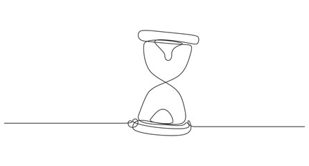 Hourglass continuous single line art drawing vector illustration,Minimalist One Line Hourglass Drawing,Continuous Line Drawing of an Hourglass