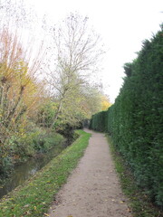 Obraz premium path along canal in the park