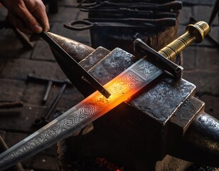 Close-Up of Arabic Sword Craftsmanship and High-Quality Details