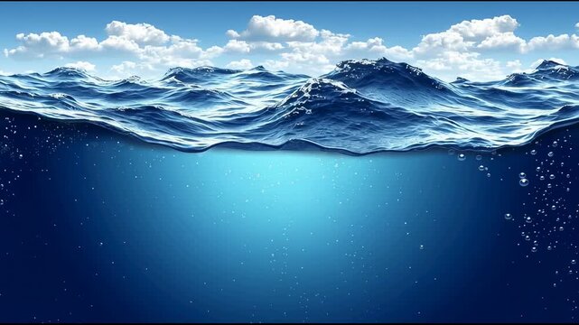 Dynamic split ocean waves and bubbles