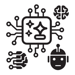 AI generate icons set vector
