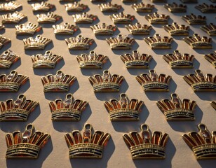 Elegant Arrangement of Egyptian Royal Crowns and Symbols Pattern