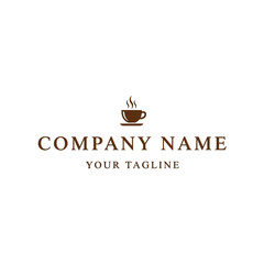 Elegant coffee cup logo design for a cafe or business.