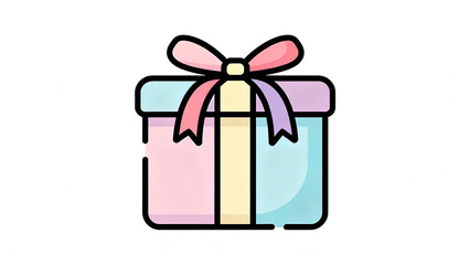 Christmas themed gift box illustration for promotional and decoration needs.