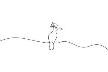 Bird couple continuous one line drawing minimalist outline vector illustration
