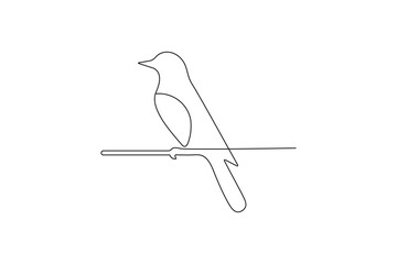 Bird couple continuous one line drawing minimalist outline vector illustration
