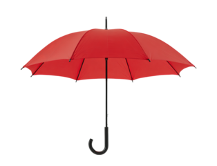 Red Umbrella with Black Handle isolated on a transparent background