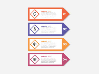 Vertical infographic timeline 4 steps template. Milestone, Roadmap, Timeline, Business presentation. Vector illustration.