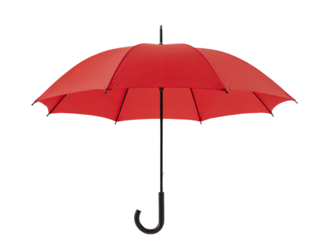 Red Umbrella with Black Handle isolated on a transparent background - Powered by Adobe