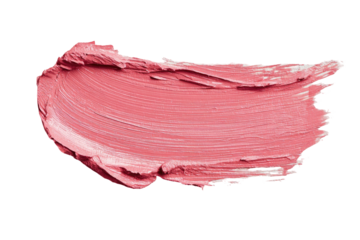 Coral smear. Creamy, textured cosmetic product closeup